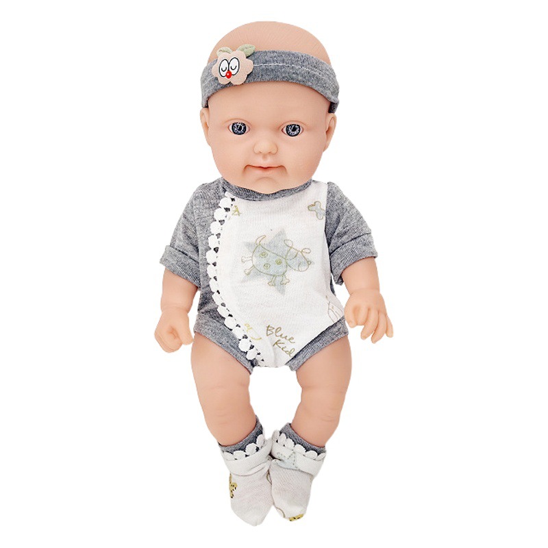 Nueva muñeca de vinilo de bebé de simulación recién nacida de 10 pulgadas, cuna, biberón, chupete, cochecito