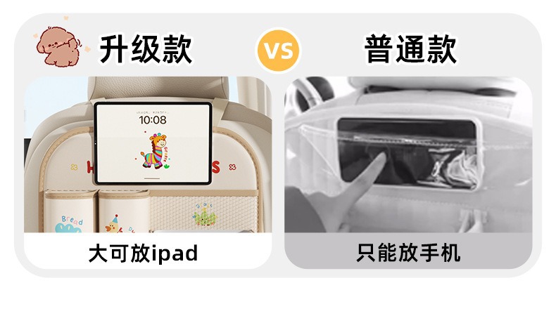 Car Two-In-One Multifunctional Seat Back Anti-Kick Storage Bag, Car Seat Storage Bag, Anti-Dirt Mat for Car Rear Seats