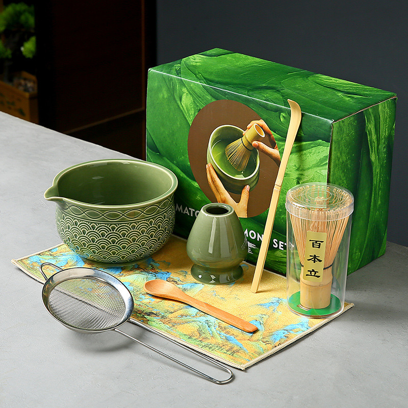抹茶碗陶瓷日式打抹茶用套装茶筅竹子抹茶刷百本立宋代点茶道礼盒|undefined