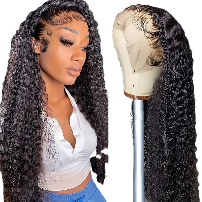 Perruque afro naturelle et duveteuse, boucles fines 13 x 4 mm, nouveau style, extension de cheveux synthétiques pour la tête entière_voghion.com
