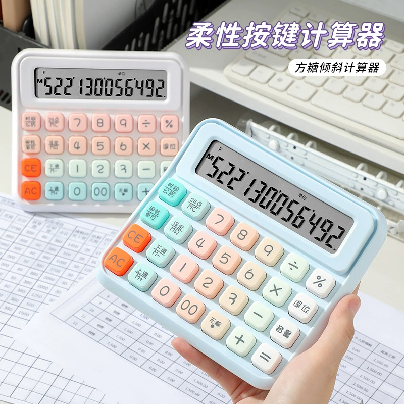 Квадратный сахар голосовой калькулятор наклонной клавиатуры финансов офисный компьютер с высоким значением студента оптовая продажа
