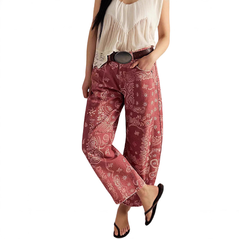 Amazon 25 Autumn and Winter New Cross-Border European and American Clothing Printed Multi-Color High-Waisted Loose Straight Pants Casual Pants for Women Amazon 25 Autumn and Winter New Cross-Border European and American Clothing Printed Multi-Color High-Waisted Loose Straight Pants Casual Pants for Women