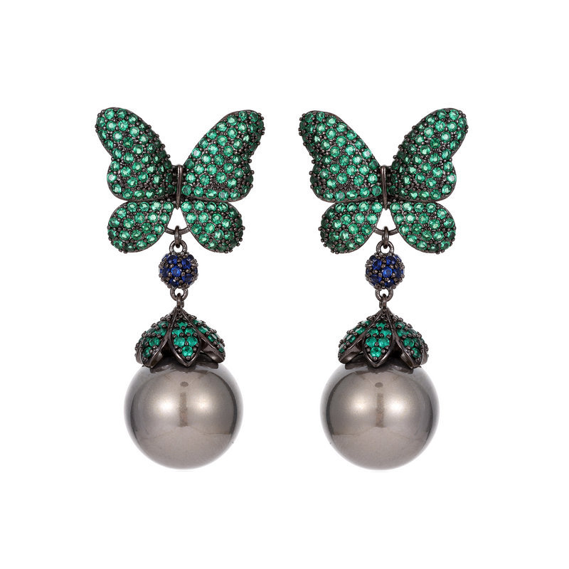 French Vintage Court Style Heavy Industry Exaggerated Earrings Elegant Graceful