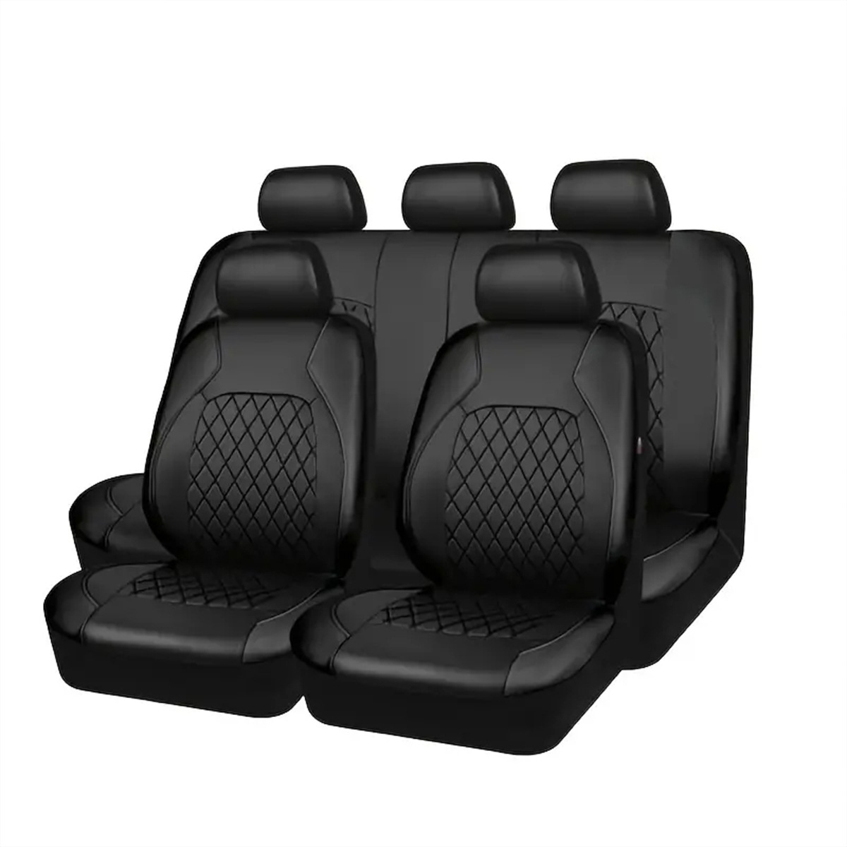 Universal Car Seat Cover Single Line Diamond Lattice PU Leather
