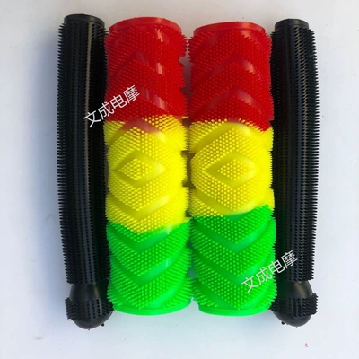 covers, electric vehicle handlebar gloves, Motorcycle Handle Cover - tri-color-red-yellow-green-black-brake-handle-cover