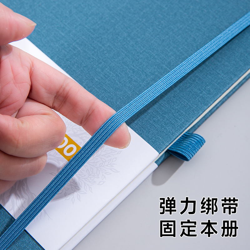 Notebook Customization, Business Cross-Border Hardcover, Simple Thick Office Notebook with Strap, Diary Stationery Wholesale, Notepad