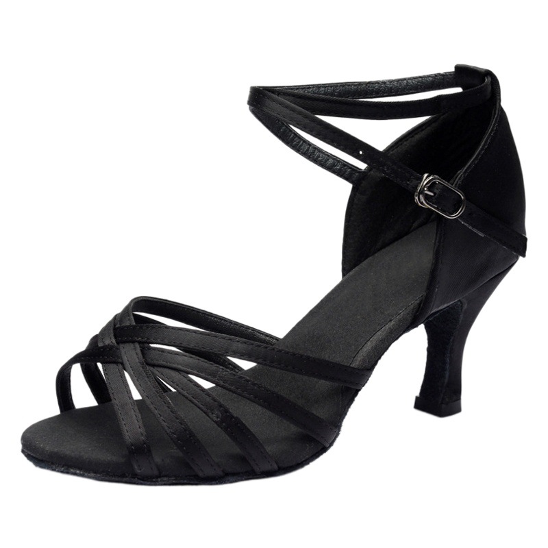 Comercio exterior zapatos de baile latino mujeres adultas zapatos de baile de tacón medio zapatos de baile latino zapatos de práctica de interior zapatos de gimnasia de satén
