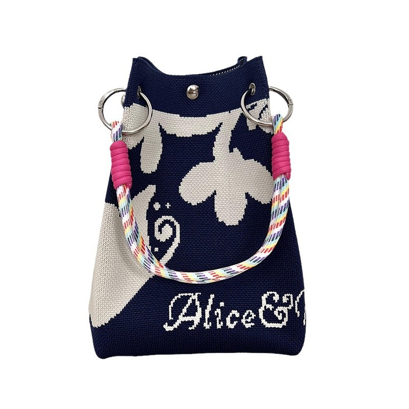 Bolsos de hombro de nicho de nicho de alta calidad de nicho de gran capacidad de moda versátil bolsas de mano de punto bolsas de cubo bolsas de mochila