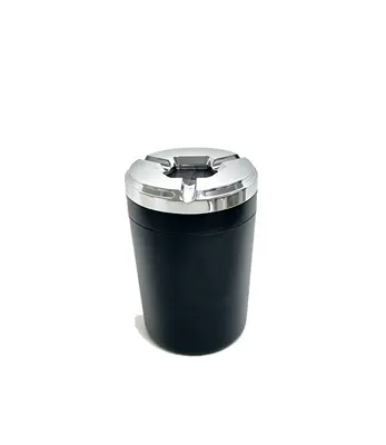 New model car ashtray, sealed and rotating, prevents ash from flying, personalized and creative, high-end anti-drop device for use inside the car (Car ashtray) - rotating-lid-ashtray-black-ring