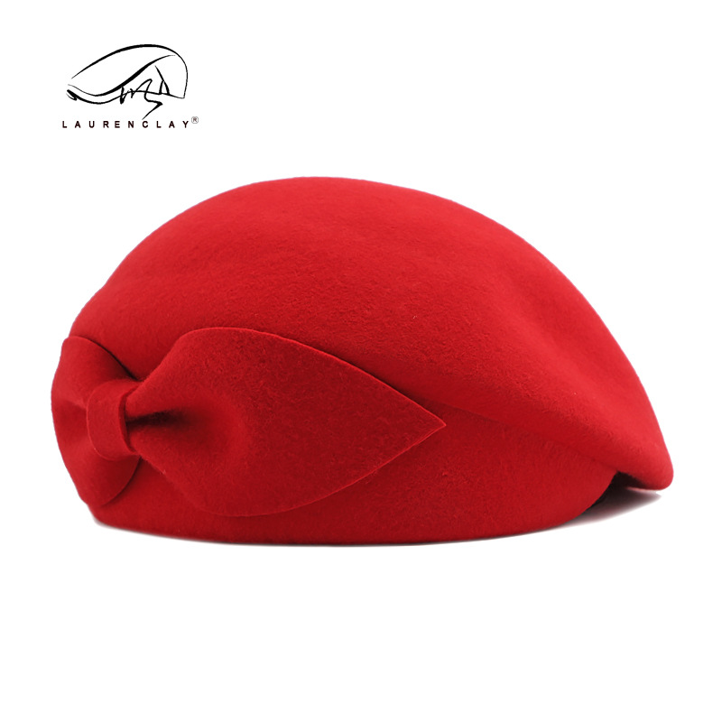 Estilo europeo y americano sombrero de mujer Otoño e Invierno Nueva boina de lana estilo coreano elegante boina retro británica sombrero de azafata moda