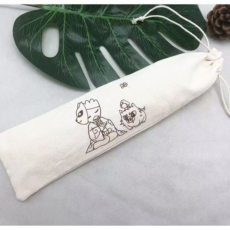 直筒布袋餐具筷子刀叉收纳包旅行便携棉麻环保布袋