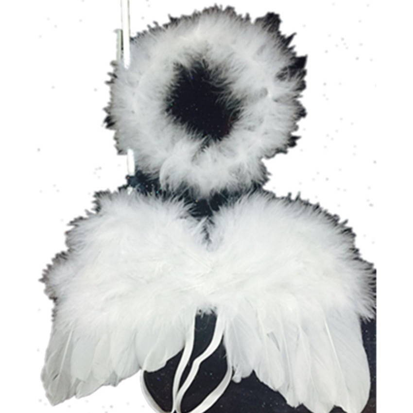 Recién Nacido fotografía ropa Luna Llena foto bebé Ángel pluma alas fotografía lindo mini