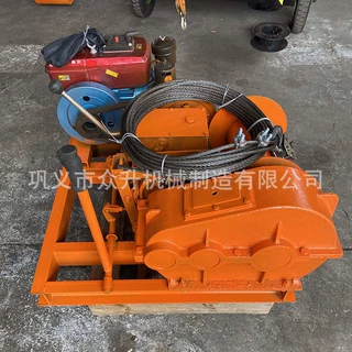 众升机械厂家生产加工柴油动力卷扬机汽油动力绞盘 2吨柴油卷扬机