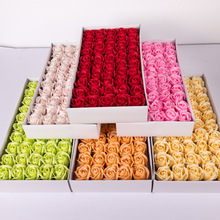 义乌三层水花 永生香皂花玫瑰 花头diy花束礼物节日3层肥皂花材料