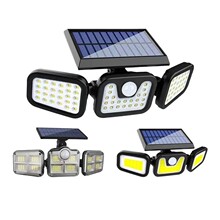 跨境太阳能照明灯户外庭院灯人体感应防水壁灯自由旋转小路灯