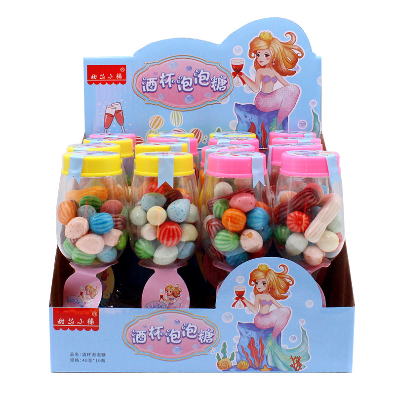 40g Cup-Shaped Watermelon Model Bubblegum Candy Juice Soft Candy Children's Candy Nostalgic Snack Supermarket Wholesale