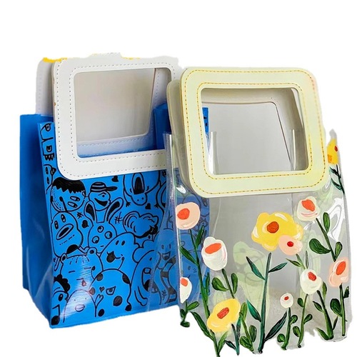 Gift bag transparent PVC material handmade DIY design can be painted tote bag kindergarten activity supplies