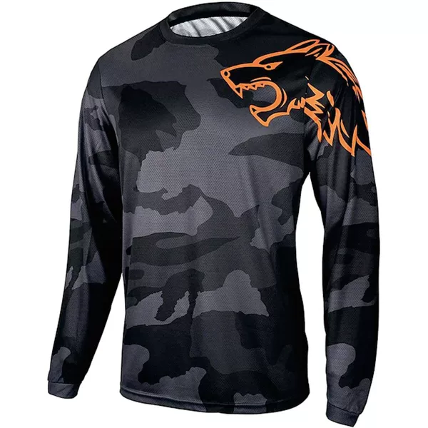 Men's Long-Sleeved Outdoor Sports Cycling Downhill Suit Camouflage Print
