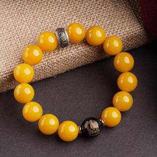 Beeswax Benmingfo Bracelet Russian Natural Amber Chicken Oil Yellow Yellow Beads Original Design for Men and Women