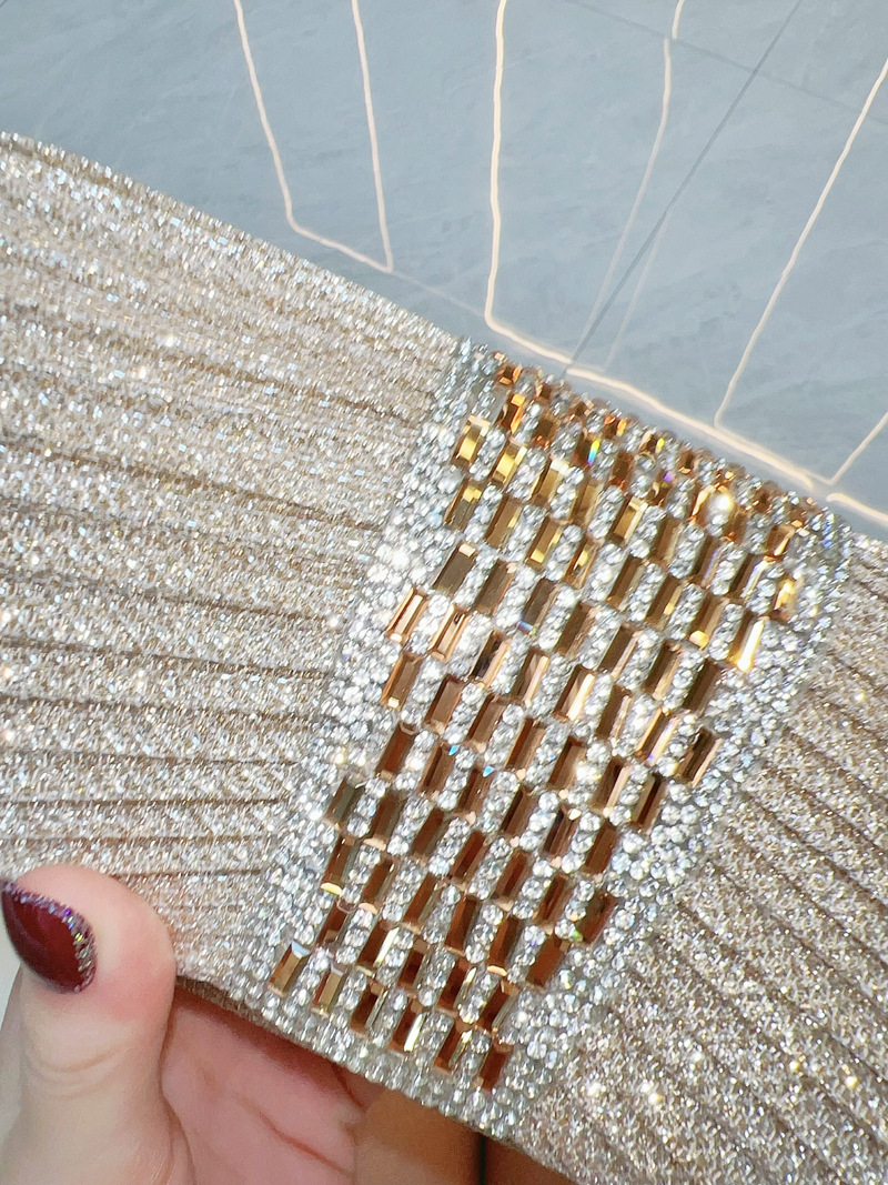 Nuevo vestido transfronterizo, bolso de cena, embrague de mujer, bolso de mano pequeño con diamantes de imitación, bolso de mensajero, bolso diagonal de un solo hombro con diamantes