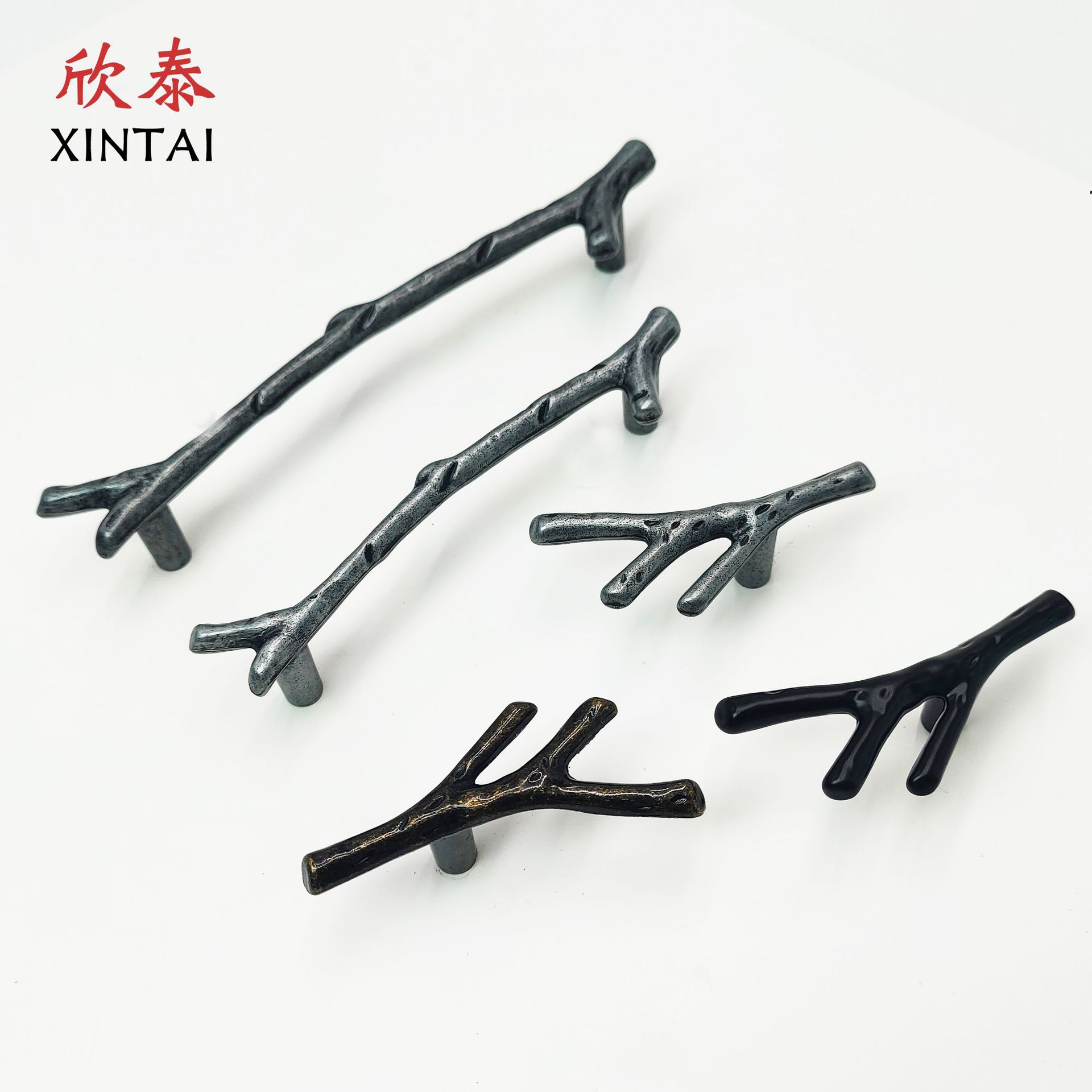 韓式樹枝把手創意個性樹枝拉手現代歐式櫥櫃抽屜櫃門拉手黑色滾青
