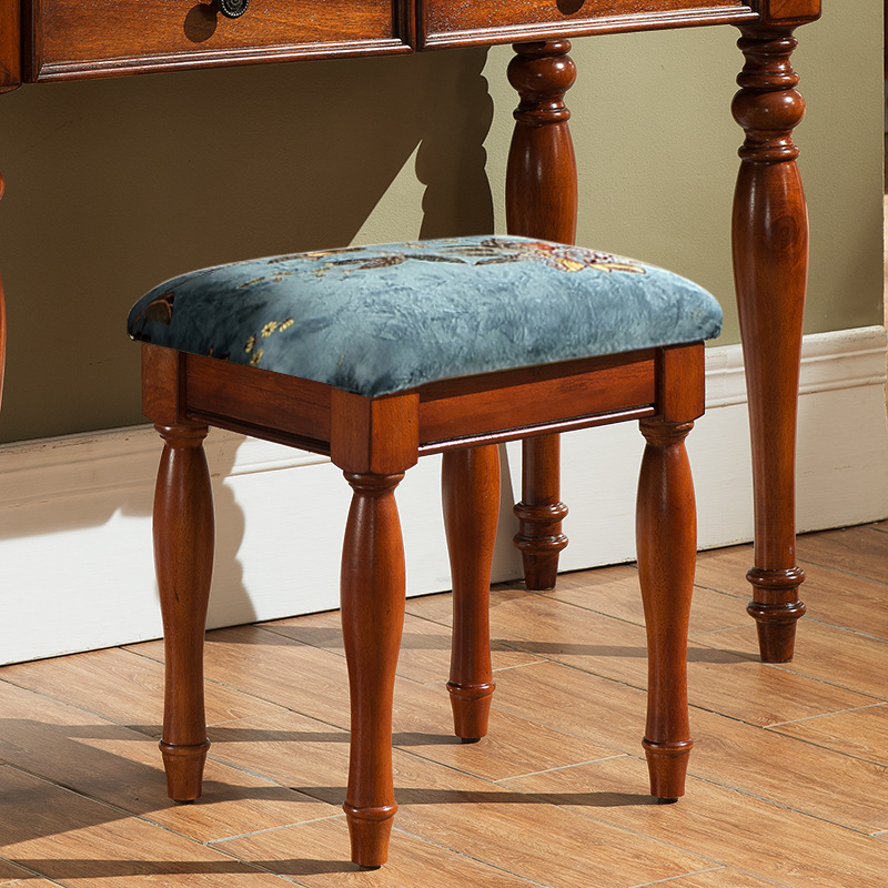 欧式全实木梳妆台凳子化妆凳美式卧室古筝家具特价清仓客厅小椅子