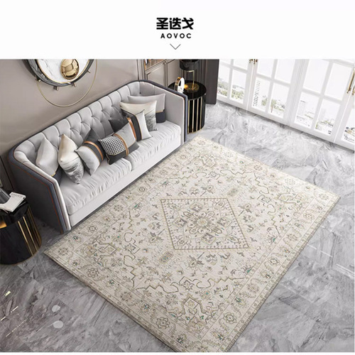 American-style vintage Persian living room and bedroom rug—full-area bedroom rug, floor cushion for reading, anti-cold, soft and comfortable.
