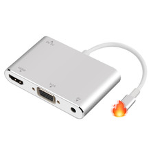 适用lightning转hdmi+vga转接线 手机连接电视投影仪连接线