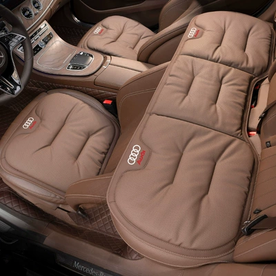 Lumbar Support Cushion, Seat cushion, seat cover - type-c-front-and-rear-seat-cushions-three-piece-set-chestnut-brown-audi