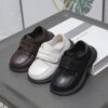 Boy leather shoes soft sole new pattern spring and autumn show black The little boy student children Women's Shoes