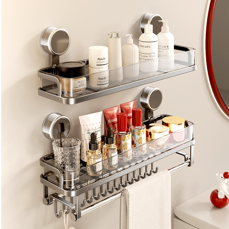 Estante con ventosa, inodoro, pared, inodoro sin perforación, baño, estante para toallas, mesa de lavado, estante de almacenamiento en pared