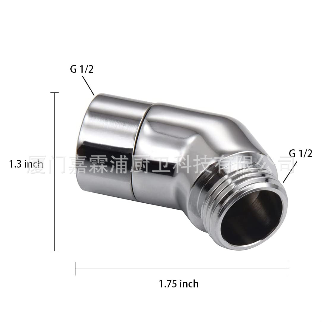 Accesorios de ducha Amazon 135 ° adaptador G1/2 Interfaz Universal galvanoplastia cobre diadema giro anti-bobinado