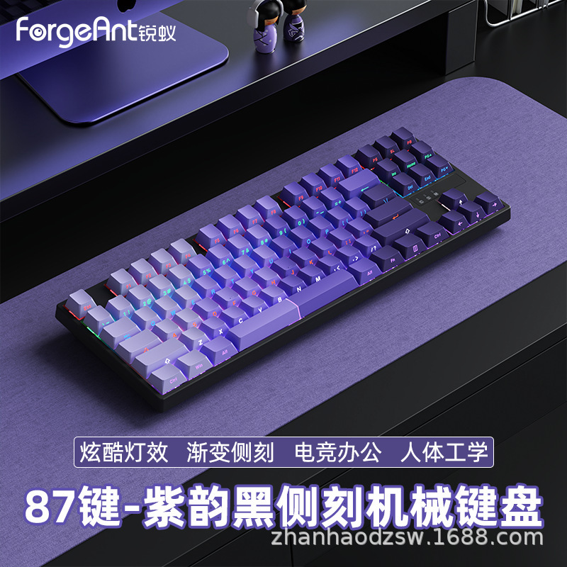 鋭蟻A87側刻機械キーボード全キー87キーホットプラグ電気ゲームオフィス混光コンピュータ周辺機器|undefined