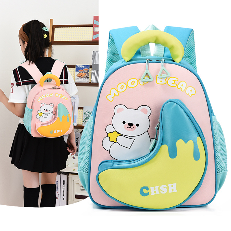 Mochila infantil de dibujos animados lindos osos niñas mochila transpirable 3 años de edad 5 años de edad preescolar mochila para niños pequeños