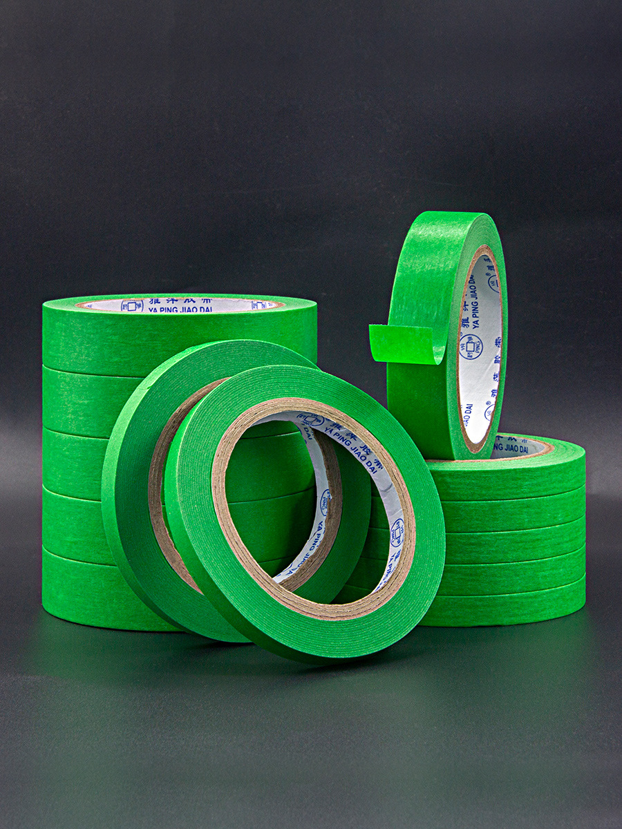 Yaping alta cinta de papel adhesivo en stock pintura en aerosol al por mayor que cubre la pared exterior decoración separación de colores coche cinta de papel de enmascaramiento sin costuras