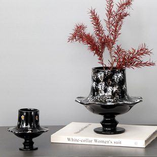 Modern Minimalist Wabi-Sabi Vintage-Style Small Vase Flower Arrangement Ambiance Model Room Hotel Art Flower Vessel Soft Decoration Ornament