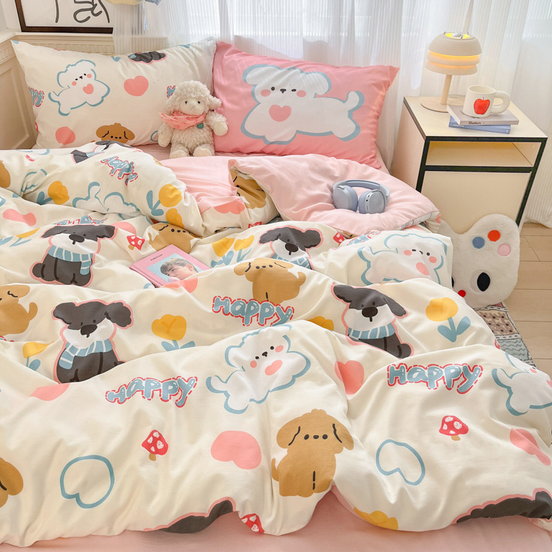 Juego de Ropa de Cama de Cuatro Piezas de Algodón Tejido Youyixin, Juego de Tres Piezas Estilo Sábana Ajustable, Ropa de Cama de Fabricante de Nantong, Tejida y Engrosada.