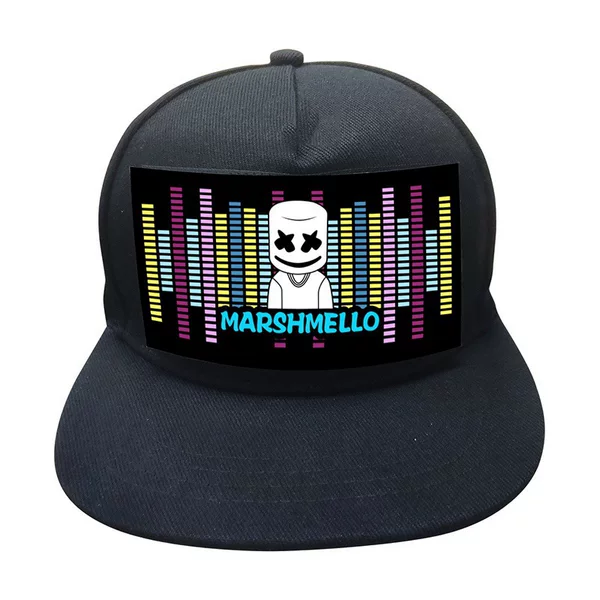 EL Music Luminous Hat Bar Prom EL Cold Light Film Voice Control Luminous Baseball Cap Logo Pattern Luminous Hat