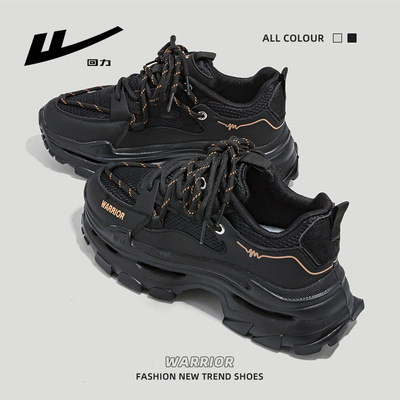 Warrior Diddy 2023 spring and autumn new pattern The thickness of the bottom gym shoes fashion Versatile Increase black Women's Shoes