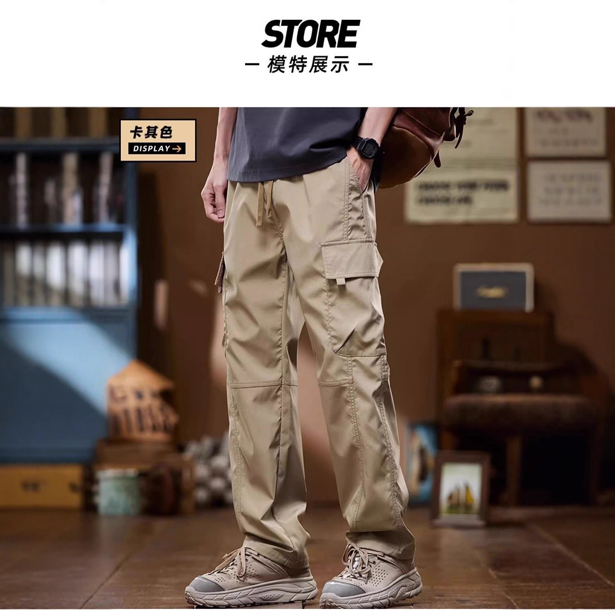 2025 Men's Summer New Thin Casual Pants American Workwear Straight Pants Summer Loose Assault Pants