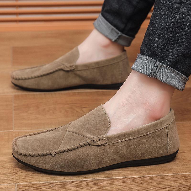 Herren Freizeitschuhe Aus Leder Slipper Für Bequemes Fahren_voghion.com
