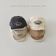 一潘 韩国婴儿帽子春秋2025新款ins男童女童短檐鸭舌帽宝宝棒球帽