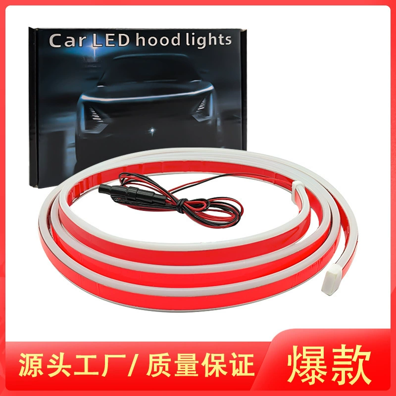 Автомобильная светодиодная подсветка капота с динамической сканированием, универсальная декоративная светодиодная лента для решетки радиатора с дневными ходовыми огнями.