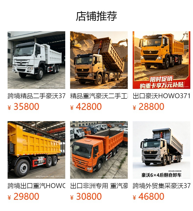 Overseas Howo 6X4 Dump Truck 371 Horsepower Dump Truck Engineering Vehicle Rear Dump Truck Deposit