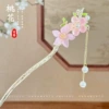 1# pink peach blossom bun