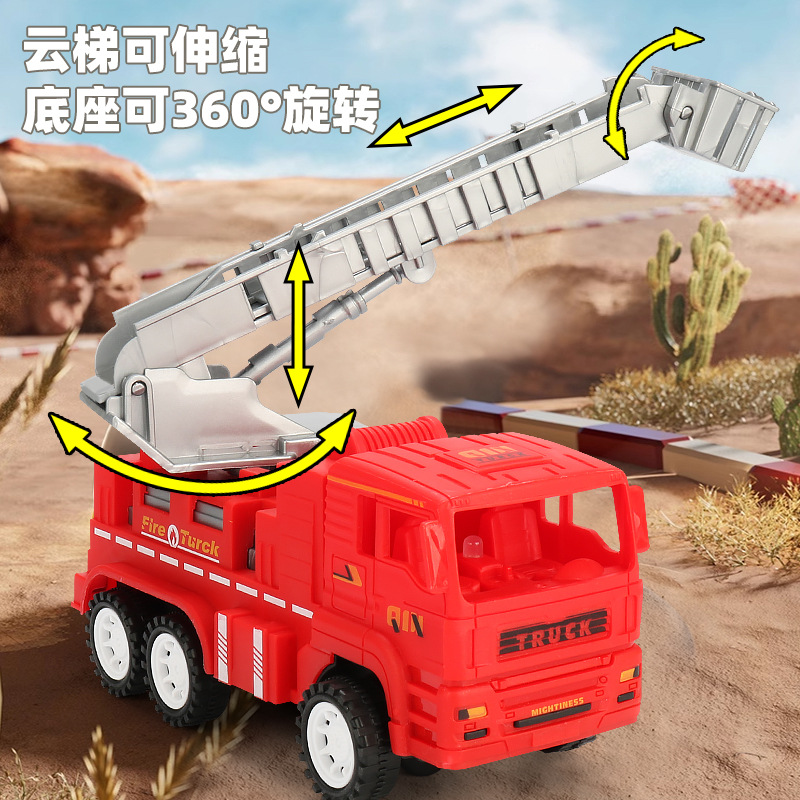 Nueva universal eléctrica camión de bomberos música luz escalera modelo simulación juguete mercado nocturno