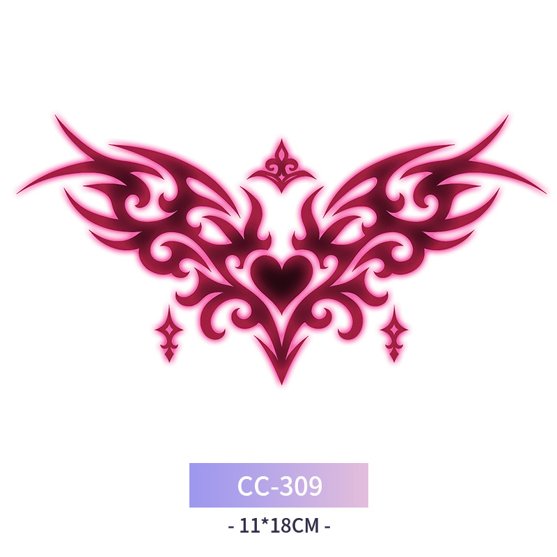 Transfronterizo en stock al por mayor de halloween colorido mariposa tatuaje pegatinas simulación sangrienta cicatriz pegatinas divertidas pegatinas impermeables