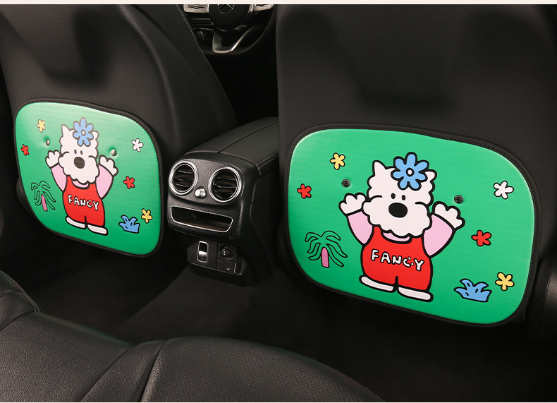 Cute Cartoon Car Seat Back Anti-Kick Pad for Women, Car Seat Back Anti-Dirt Pad, Rear Seat Anti-Kick Pad for Children