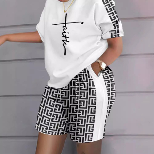 3D Digital Color Printing Women's Clothing Set with 2 Pieces, Surrounding the Independent Station Sports Apparel