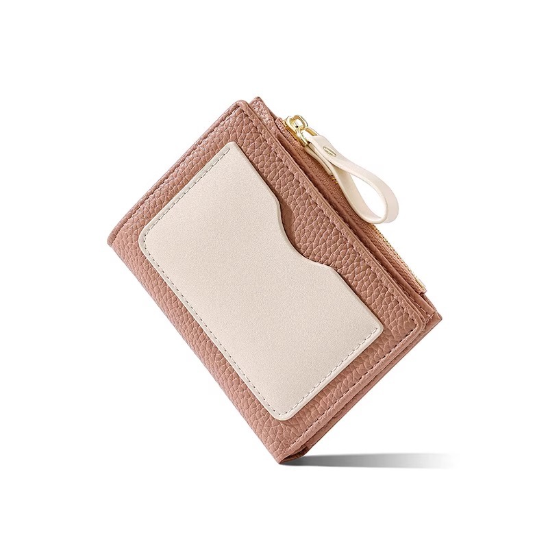Fashionable Minimalist Women's Short Wallet Zipper Bi-Fold Korean Style Multi-Functional Coin Purse For Ladies_voghion.com